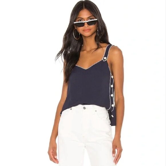 Rag & Bone Tops | Rag And Bone Tia Navy Tank Summer White Buttons - Size S - Picture 4 of 10